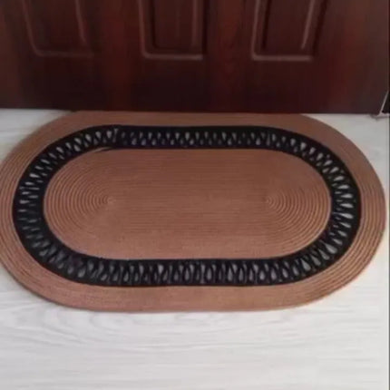 Oval Şekilli Kaymaz Tabanlı Kapı Önü Paspası