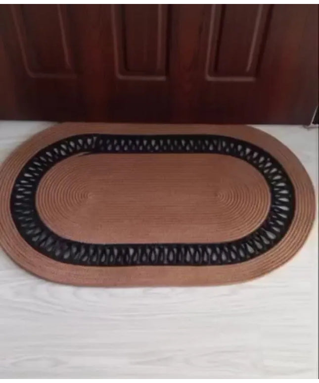 Oval Şekilli Kaymaz Tabanlı Kapı Önü Paspası