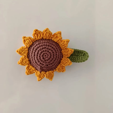 El Yapımı Ayçiçeği Figürlü Toka