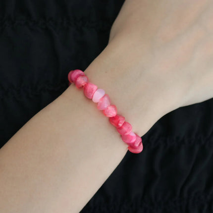 Akik Kadın Bileklik Orjinal Pembe Akik Bileklik