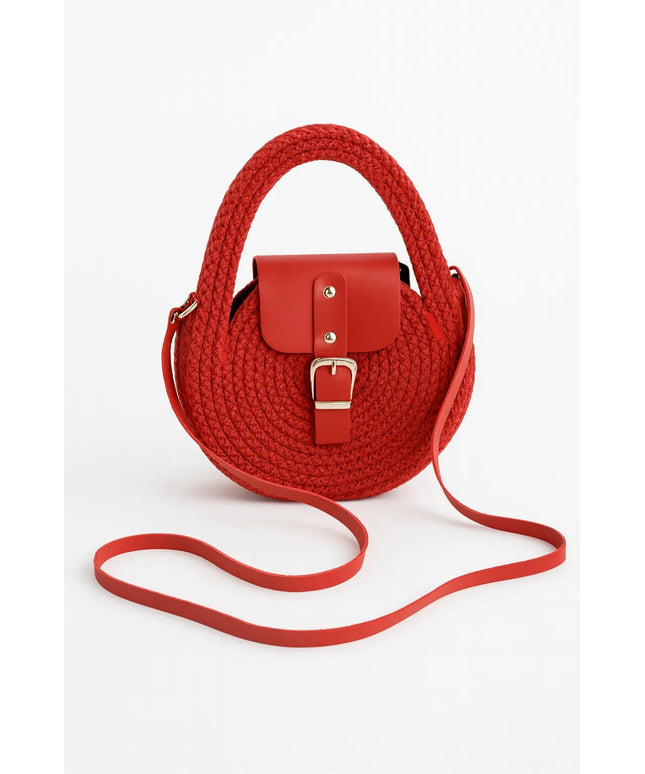 El Yapımı Yuvarlak Örgü Omuz Çantası