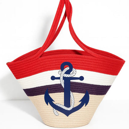 Deniz Temalı Omuz Çantası (Çapa Detaylı)