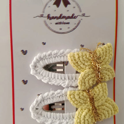 El Yapımı Sarı Kelebek Toka (2’li Set)