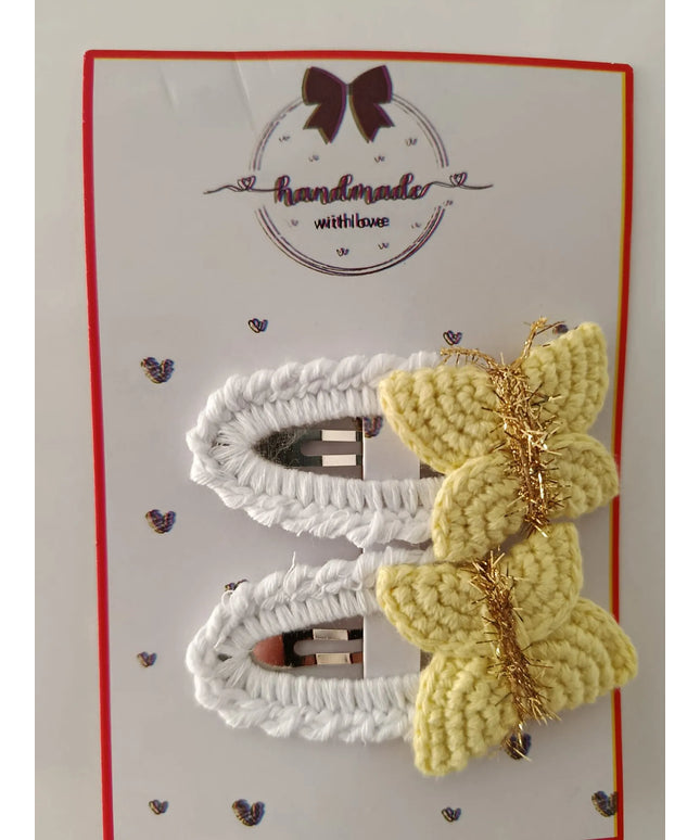 El Yapımı Sarı Kelebek Toka (2’li Set)