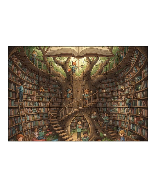 Ağaç Kütüphane Puzzle Yapboz 99 Parça