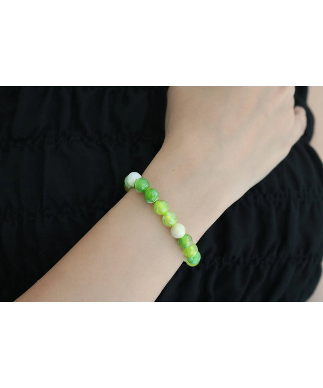 Yeşil Tonlarında Boncuklu Bileklik El Yapımı Şık ve Zarif Tasarım