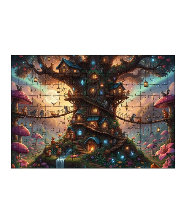 Ağaç Ev Puzzle Yapboz 99 Parça