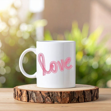 Love Yazılı Baskılı Porselen Bardak