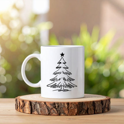 Yılbaşı Ağacı Tasarımlı Baskılı Kupa Bardak