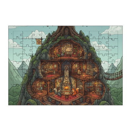 Hayvanların Dağ Evi Puzzle Yapboz 99 Parça