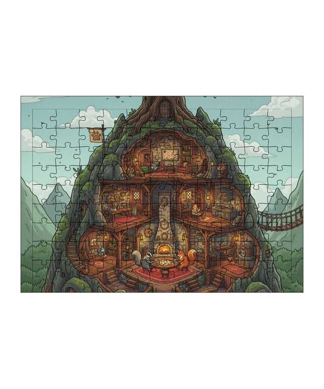 Hayvanların Dağ Evi Puzzle Yapboz 99 Parça