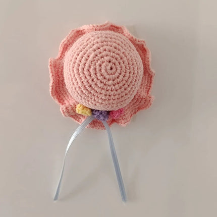 El Yapımı Pembe Şapka Figürlü Klipsli Toka