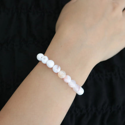 Akik Kadın Bileklik Orjinal Bej Rengi Akik Bileklik