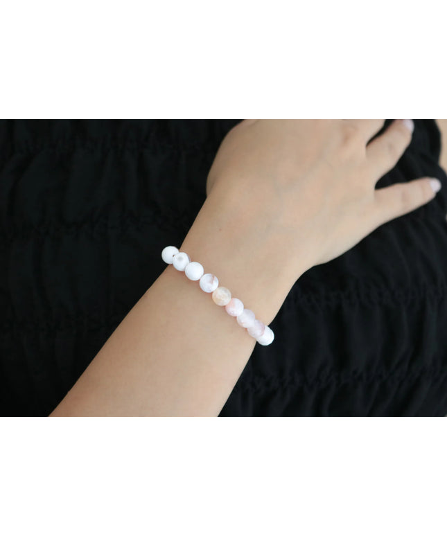 Akik Kadın Bileklik Orjinal Bej Rengi Akik Bileklik