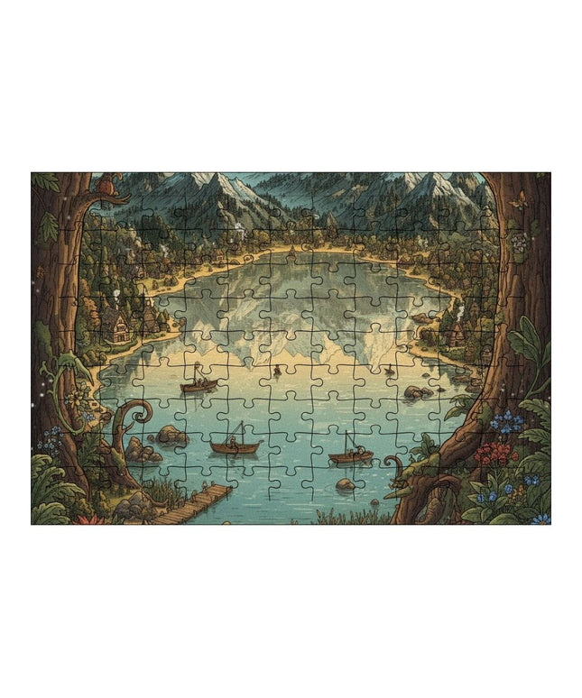 Göl Kenarı Manzarası Puzzle Yapboz 99 Parça