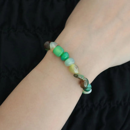 Akik Kadın Bileklik Orjinal Yeşil ve Tonları Akik Bileklik