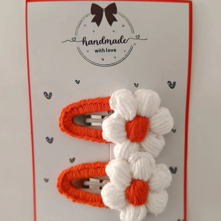 El Yapımı Turuncu Papatya Toka (2’li Set)