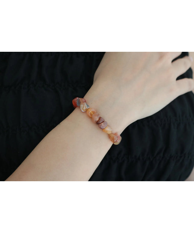 Akik Kadın Bileklik Orjinal Kiremit Rengi Akik Bileklik