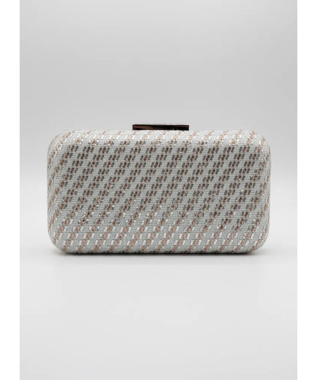 Gümüş ve Bakır Renkli Tel Kırma İşlemeli Özel Tasarım Çanta