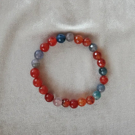 Renkli Akik Taşlı Bileklik Doğal Taşlardan El Yapımı Takı
