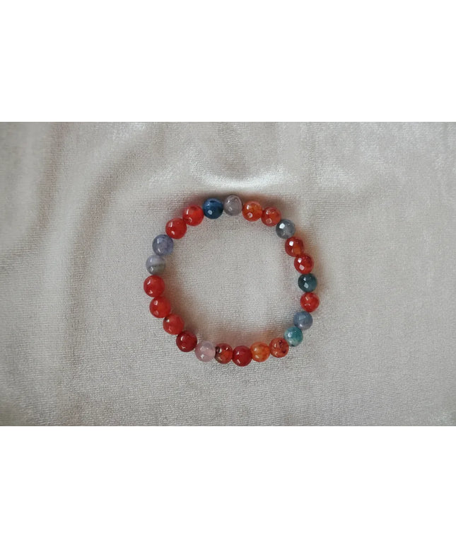 Renkli Akik Taşlı Bileklik Doğal Taşlardan El Yapımı Takı