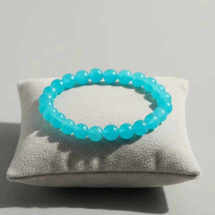 Turkuaz Renkli Doğal Taş Çocuk Bileklik Boncuklu Şık Tasarım