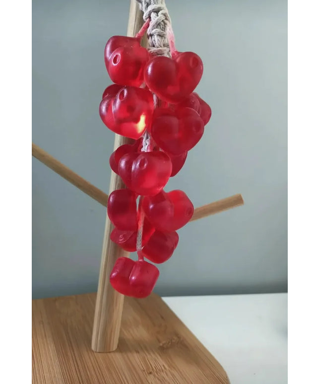 El Yapımı Kırmızı Kalpli Salkım Doğal Gliserinli Sabun