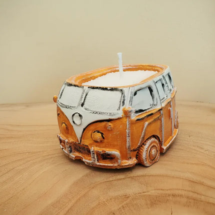 Turuncu Volkswagen Vosvos Modelinde Dekoratif Mumluk El Yapımı
