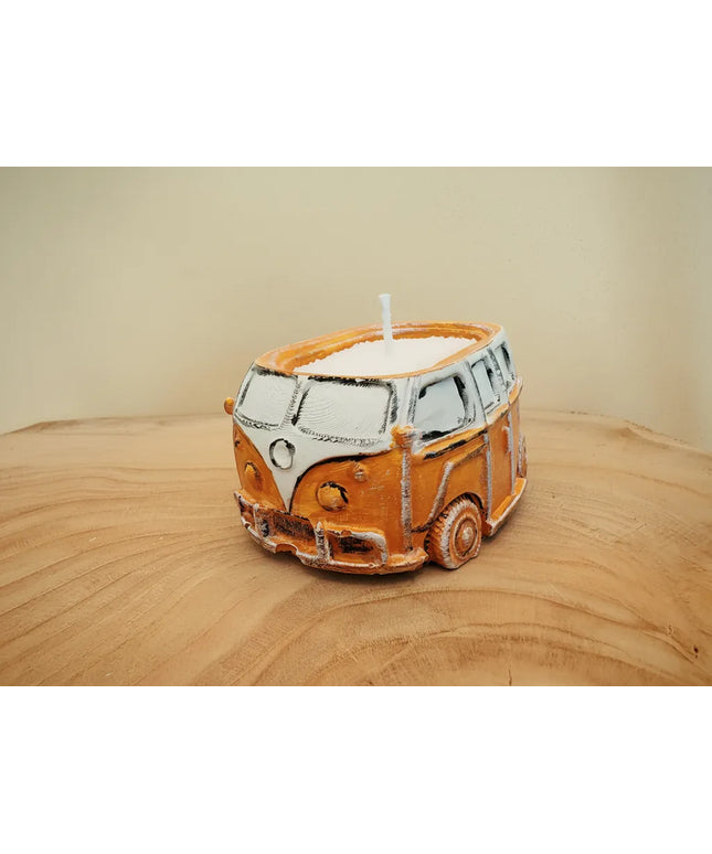 Turuncu Volkswagen Vosvos Modelinde Dekoratif Mumluk El Yapımı