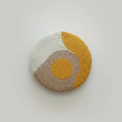 El Yapımı Yuvarlak Tabure Minderi Pastel Renkli Modern Tasarım Kılıfı