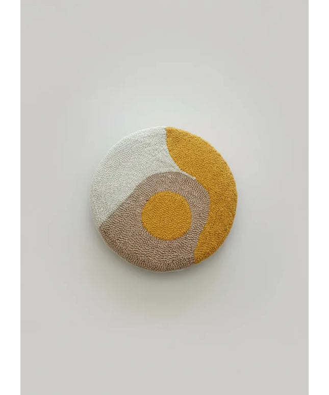 El Yapımı Yuvarlak Tabure Minderi Pastel Renkli Modern Tasarım Kılıfı