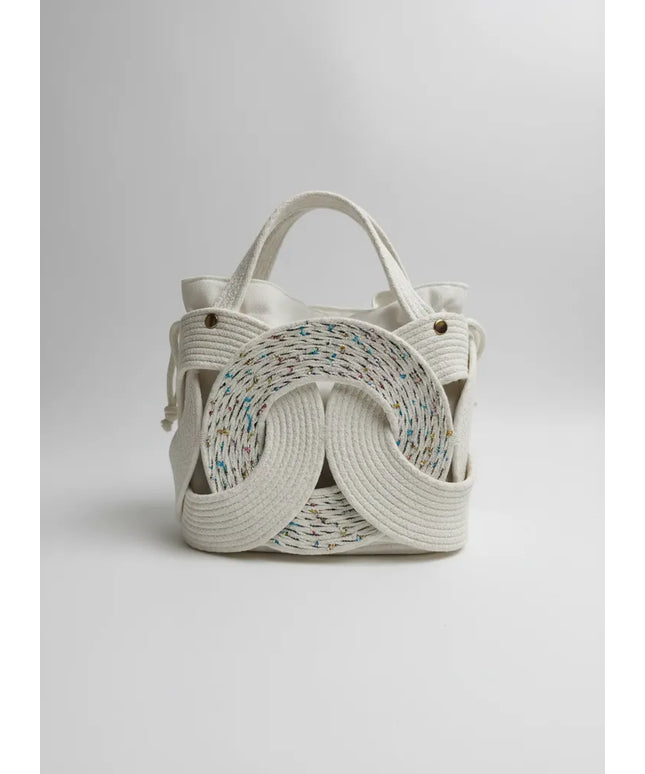 Beyaz Sonsuzluk Model Pamuk Kordon Çanta El Yapımı Şık Tasarım