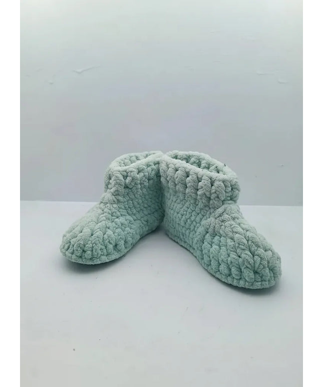 Mint Yeşili Kaydırmaz Tabanlı Örme Çocuk Patik 1819 Numara