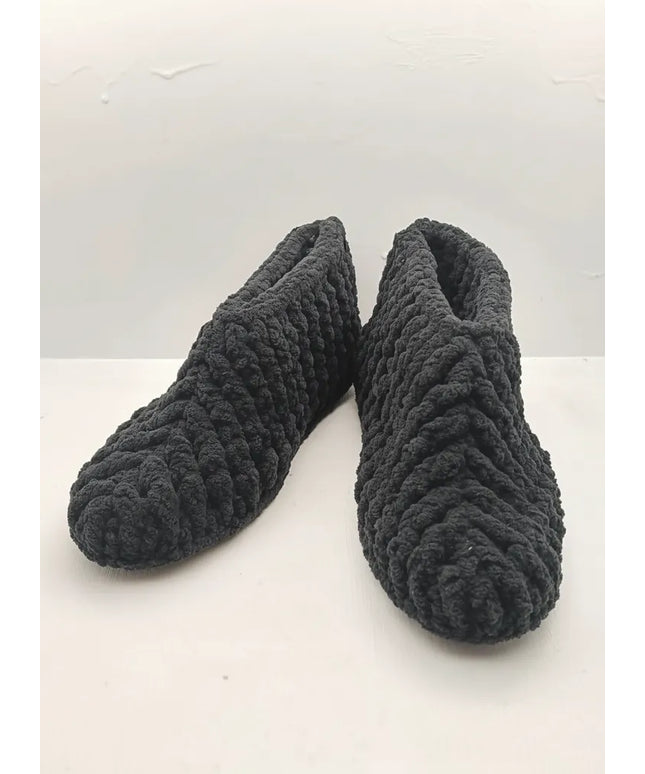Siyah Örme Kadın Ev Patiği Yumuşak Dokulu 3536 Numara