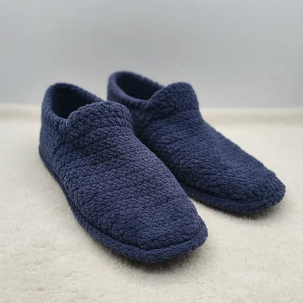 Lacivert Örme Kadın Ev Patiği Sıcak Tutan Yumuşak Tasarım 3738