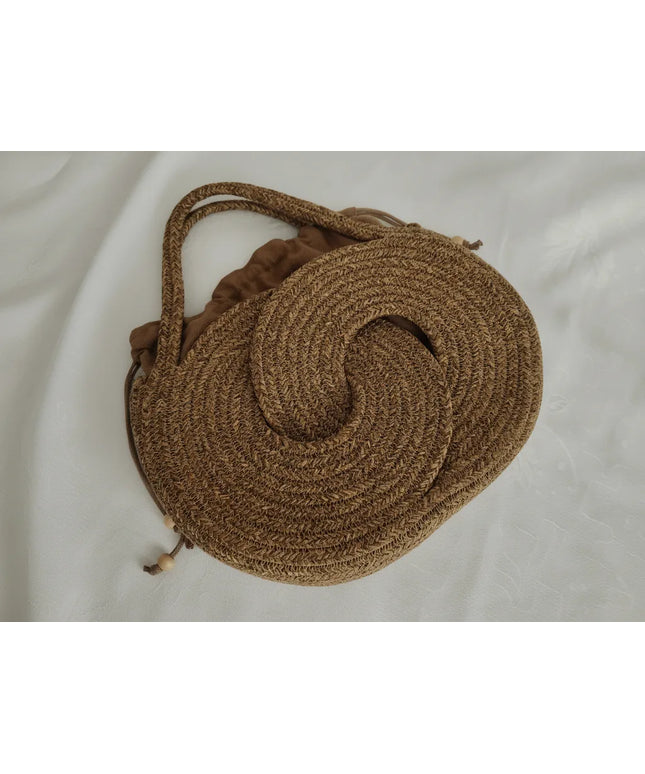 Hasır Görünümlü Sonsuzluk Model Omuz Çantası Doğal Tress İp