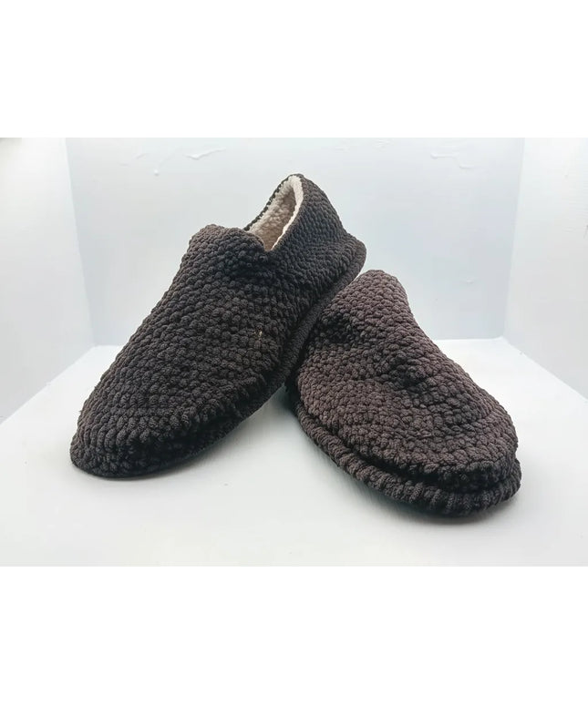 Erkek Kahverengi Örme Ev Patiği Sıcak Tutan Konforlu Model 4344