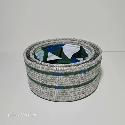 Gri Tressip'ten 2'li Organizer Sepet Seti Kumaş Detaylı