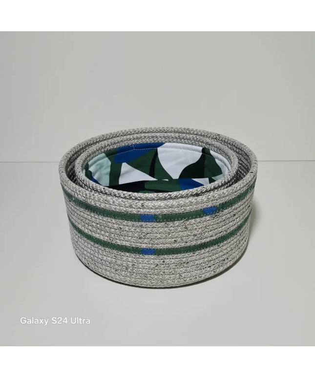 Gri Tressip'ten 2'li Organizer Sepet Seti Kumaş Detaylı