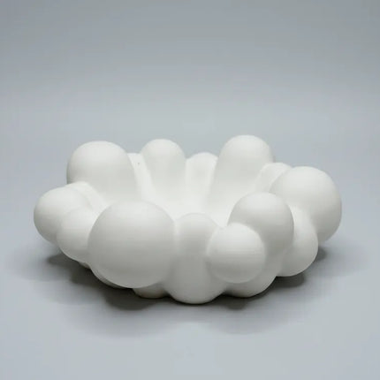 Mat Beyaz Bubble Tasarım Takı Tabağı El Yapımı Dekoratif Obje