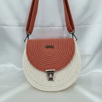 Kordon İpinden Örme Çapraz Omuz Çantası El Emeği
