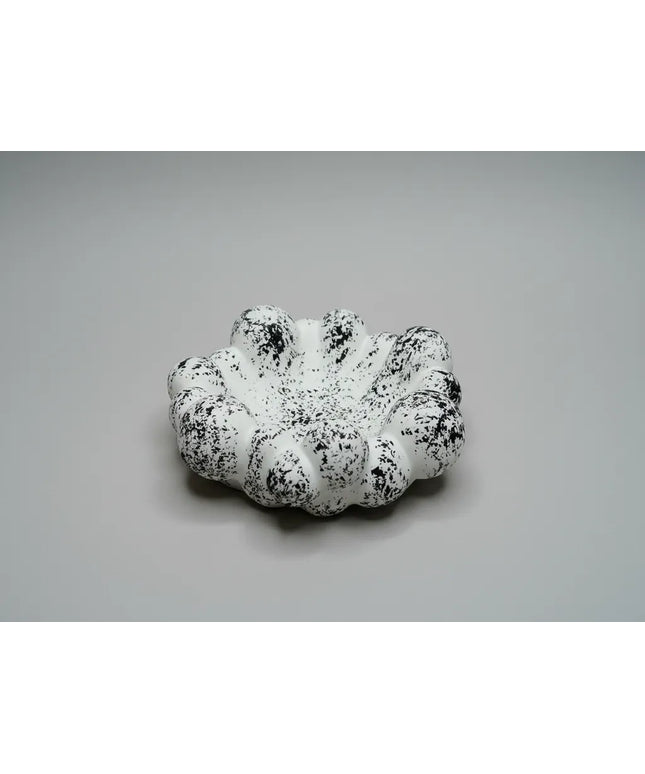 Beyaz Bubble Desenli Seramik Takı Tabağı El Yapımı Aksesuar