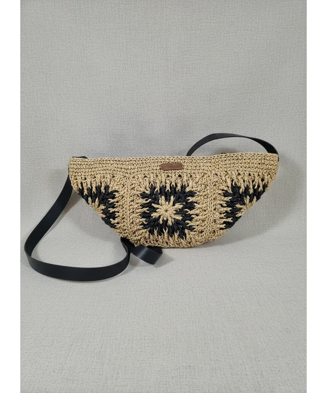 Kağıt İp Örgü Desenli Telefon Çantası ve Omuz Askısı El Emeği