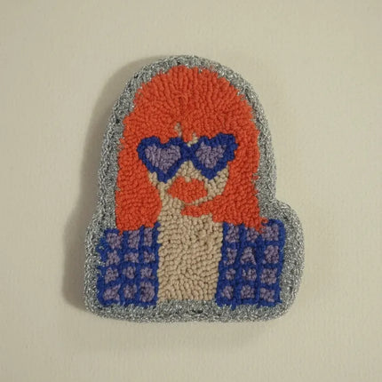 Kadın Figürlü Punch Nakışı Bardak Altlığı El Yapımı Dekoratif