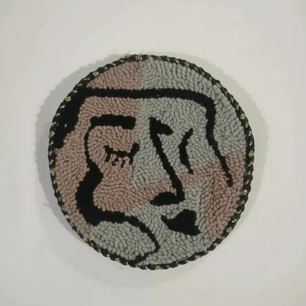 Pamuk İpliği Kadın Yüzü Desenli Bardak Altlığı Punch Nakışı