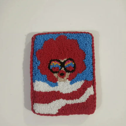 Kadın Portre Desenli Bardak Altlığı Punch Nakışı El Yapımı