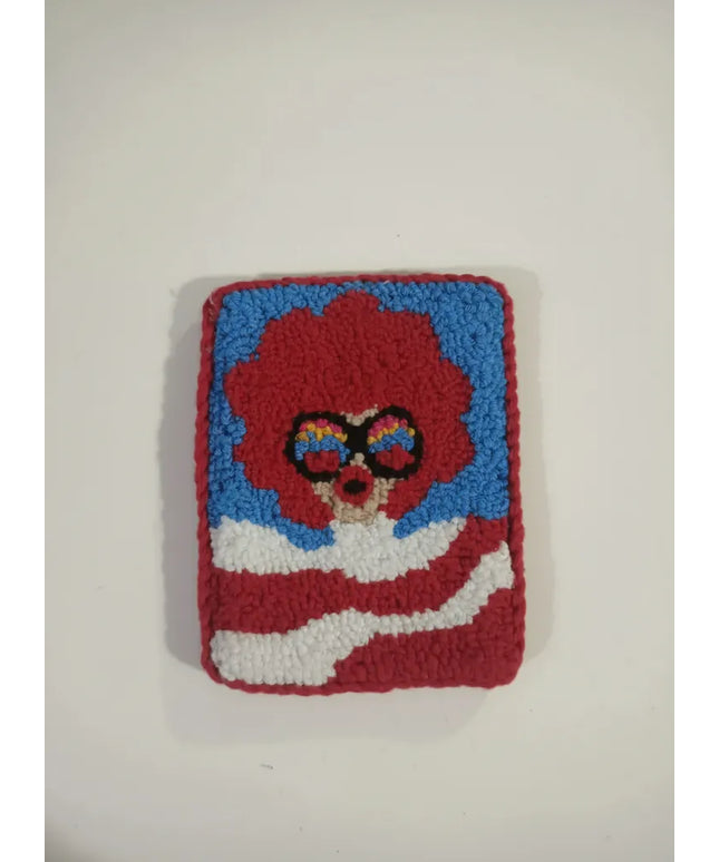 Kadın Portre Desenli Bardak Altlığı Punch Nakışı El Yapımı