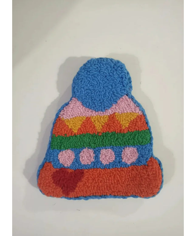 Renkli Örgü Bere Tasarımlı Bardak Altlığı El Yapımı Dekoratif