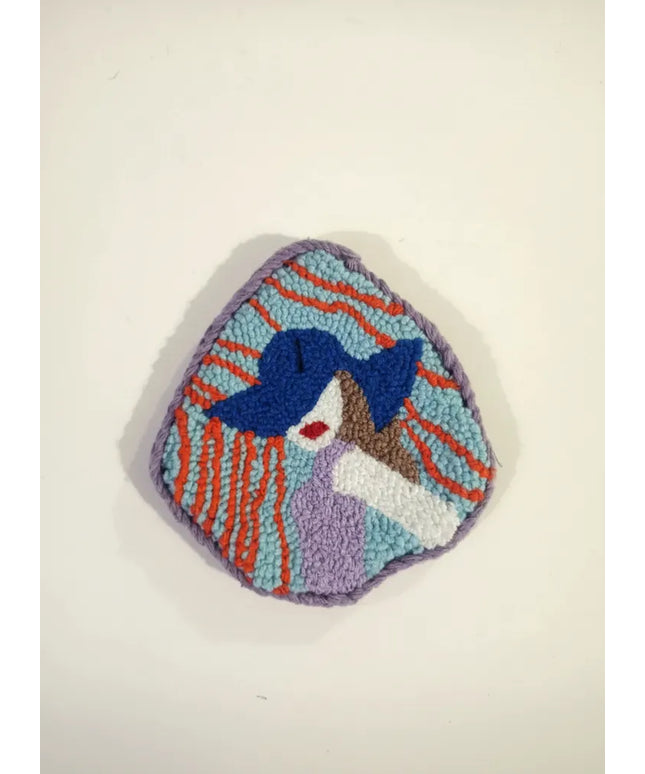 Şakpalı Kadın Figürlü Bardak Altlığı El Yapımı Dekoratif Hediyelik