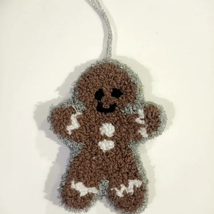 Tarçınlı Çörek Adam Örme Duvar Süsü ve Dekoratif Noel Ağacı Süsü